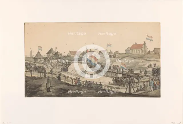 Laying of the foundation stone for the Willems lock, 6 May 1820, (1820).  Creator: Gerrit Lamberts.