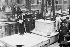 Laying cornor [i.e., corner] stone, Columbia. Pres. Butler & Dean Wheeler, 1911. Creator: Bain News Service