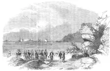 Laying down the Mediterranean Electric Telegraph Cable at Spezia, 1854. Creator: Unknown