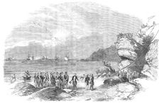 Laying down the Mediterranean Electric Telegraph Cable at Spezia, 1854. Creator: Unknown