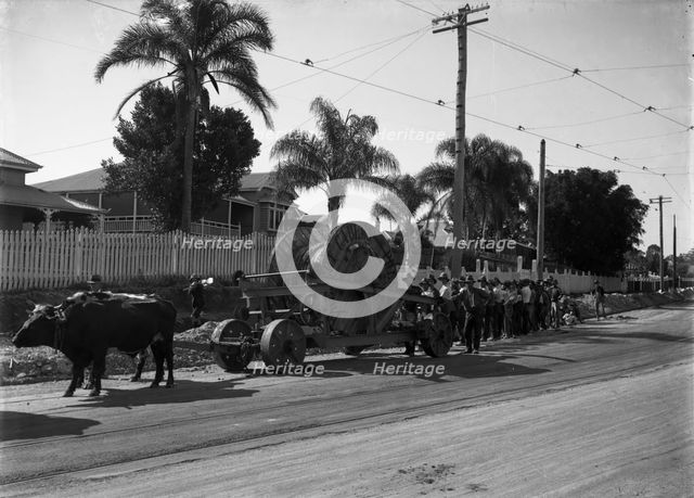 Laying Electrical Mains - Wynnum Road, Norman Park (old shop is #101 Wynnum Road), 1916. Creator: Robert Augustus Henry L'Estrange.