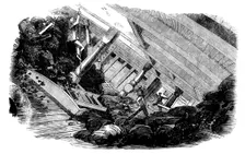 Laying the Atlantic Telegraph Cable - Breaking Adrift of the Coal on Board the "Agamemnon", 1858. Creator: Unknown