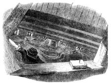 Laying the Atlantic Telegraph Cable - Displacement of the Cable on Board the "Agamemnon", 1858. Creator: Unknown