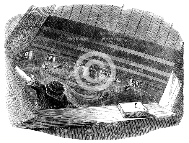 Laying the Atlantic Telegraph Cable - Displacement of the Cable on Board the "Agamemnon", 1858. Creator: Unknown.