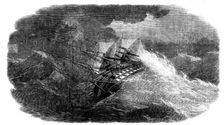 Laying the Atlantic Telegraph Cable - the "Agamemnon" in a Storm, 1858. Creator: Smyth