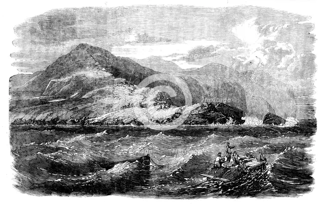 Laying the Atlantic Telegraph Cable - Valentia: Catamaran for Under-running the Shore-end..., 1858. Creator: Unknown.