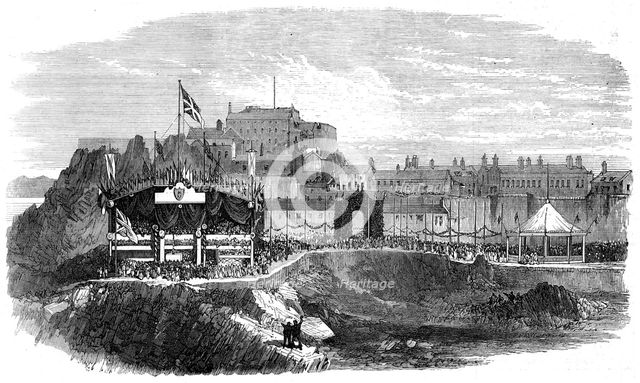 Laying the foundation-stone of new harbour works at Jersey, 1872. Creator: Unknown.