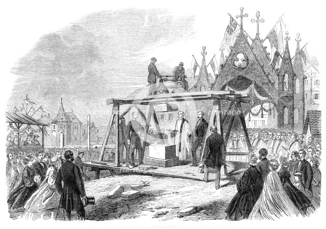 Laying the foundation-stone of an English church at Stutgard, in Wirtemberg, 1864.  Creator: Unknown.