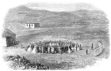 Laying the foundation-stone of an English church, Philippolis, Orange Free State, South Africa, 1864 Creator: Unknown