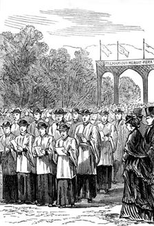 Laying the foundation-stone of St. Paul's College, Knutsford - procession of choristers, 1873. Creator: Unknown