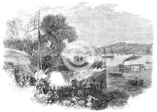 Laying the foundation-stone of the Brisbane Bridge, Queensland, New South Wales, 1864. Creator: Unknown.