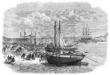 Laying the foundation-stone of the Hubberston Dock at Milford Haven, 1864. Creator: Unknown