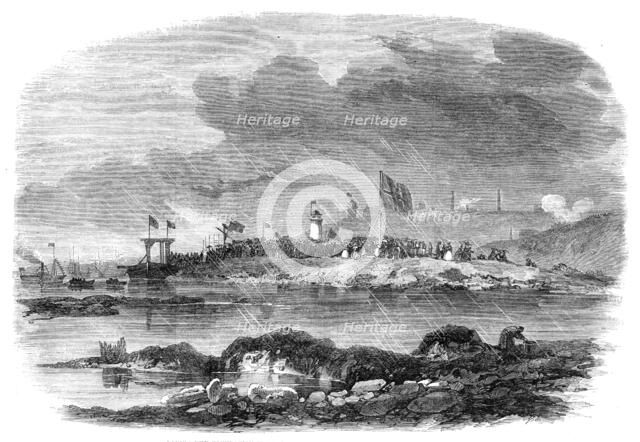 Laying the Foundation-Stone of the Low-Lights Dock at Tynemouth, 1864. Creator: Unknown.