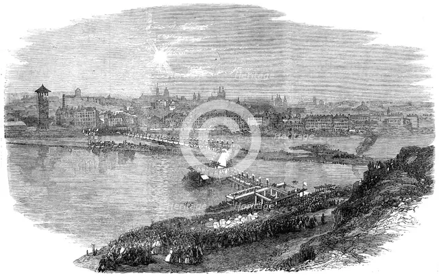 Laying the Foundation-Stone of the new bridge at Prague, 1865. Creator: Unknown.