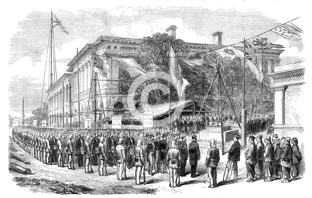 Laying the Foundation-Stone of the new Masonic Temple at Shanghai, 1865. Creator: Unknown.