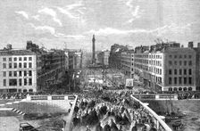 Laying the foundation-stone of the O'Connell Monument in Sackville-street, Dublin, 1864. Creator: Unknown