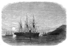 Laying the Submarine Telegraph between Malta and Gibraltar, off the Isle of Pantellaria, 1870. Creator: Unknown