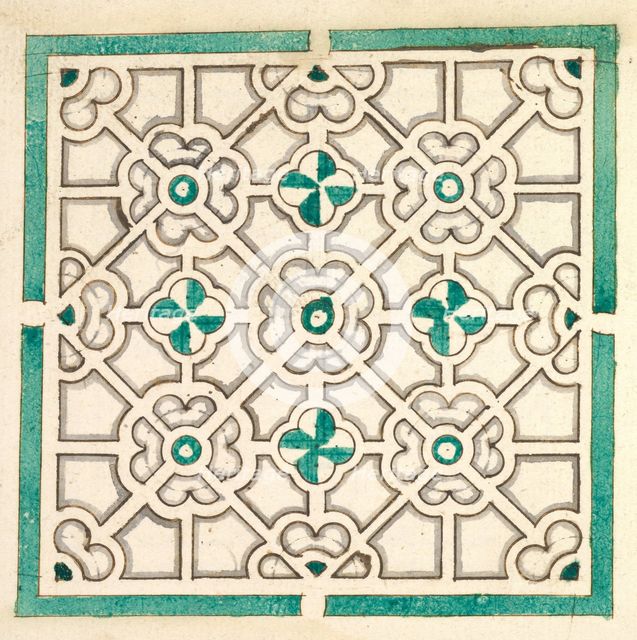 Layout for a Garden with Flower-shaped Floral Beds, 17th century. Creator: Jorg Rurfinger.