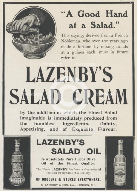 Lazenby's Salad Cream, 1906. Artist: Unknown