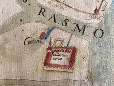 Lazzaretto Nuovo on a map of 17th century. Creator: Historical Document