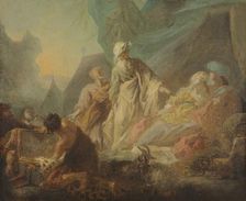 Laban Searching for His Stolen Gods, 1753. Creator: Augustin de Saint-Aubin (French, 1736-1807)