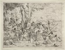 Laban Searching for Idols in Rachel's Baggage, c. 1635. Creator: Giovanni Benedetto Castiglione (Italian, 1609-1664)