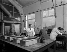 Laboratory, Edgar Allen Steel foundry, Sheffield, South Yorkshire, 1962. Creator: Michael Walters