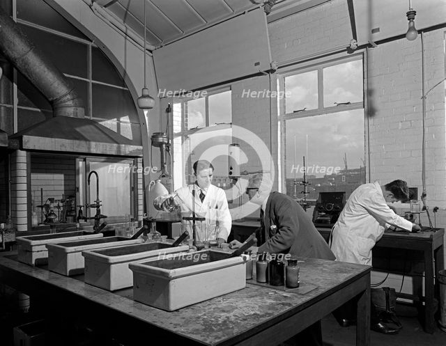 Laboratory, Edgar Allen Steel foundry, Sheffield, South Yorkshire, 1962. Creator: Michael Walters.