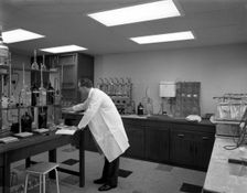 Laboratory facility at Spillers Animal Foods, Gainsborough, Lincolnshire, 1960. Creator: Michael Walters