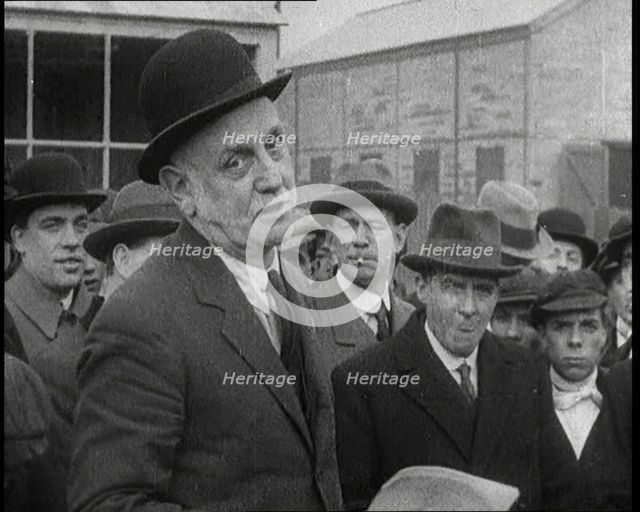 Labour Mayor of Poplar George Lansbury Talking to Local People, 1921. Creator: British Pathe Ltd.