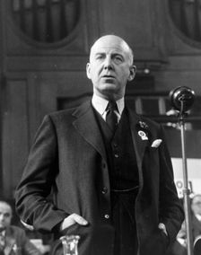Labour Part Leader, Clement Attlee at Central Hall, Westminster, London, Sep 1954. Creator: Henry Grant