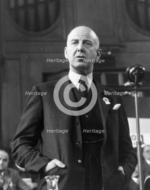 Labour Part Leader, Clement Attlee at Central Hall, Westminster, London, Sep 1954. Artist: Henry Grant