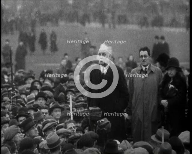 Labour Politician George Lansbury Giving a Speech in Hyde Park, 1930s. Creator: British Pathe Ltd.
