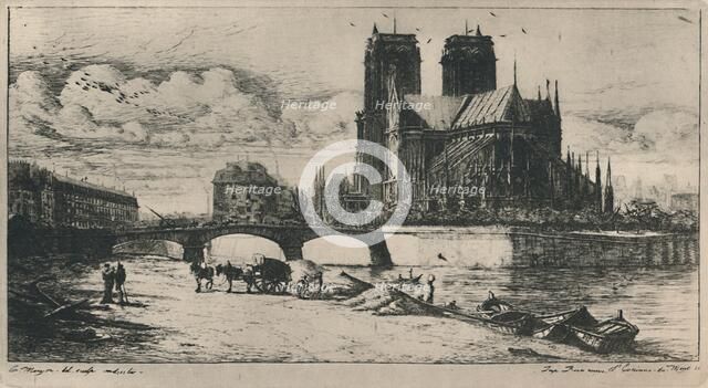 'L'Abside De Notre-Dame De Paris (4th State, 6 1/2 x 11 3/4 Inches)', 1854, (1927). Artist: Charles Meryon.