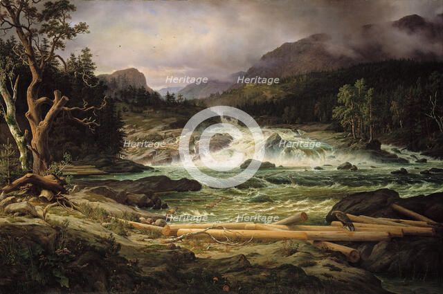 Labrofossen near Kongsberg. Artist: Fearnley, Thomas (1802-1842)