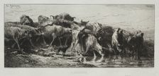 LAbreuvoir, 1866. Creator: Charles-Émile Jacque (French, 1813-1894)
