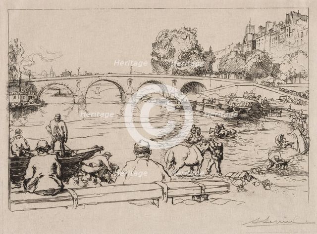 LAbreuvoir at Pont Marie, 1912. Creator: Auguste Louis Lepère (French, 1849-1918).