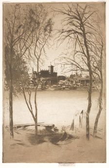 Laburnums and Battersea, 1889-1898. Creator: Theodore Roussel (French, 1847-1926)
