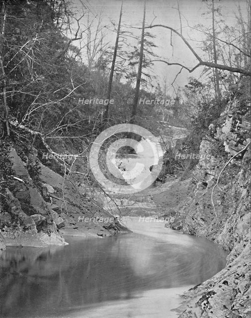 'Lace Waterfalls and Dragon's Pool, Natural Bridge, Virginia', c1897. Creator: Unknown.