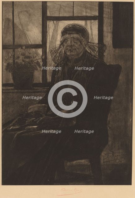 Lace appraiser (L'Experte en Dentelles), 1876. Creator: Félicien Rops.