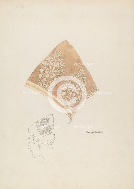 Lace Cap, c. 1937. Creator: Gladys C. Parker.