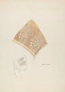 Lace Cap, c. 1937. Creator: Gladys C. Parker
