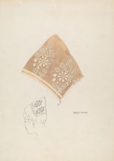 Lace Cap, c. 1937. Creator: Gladys C. Parker