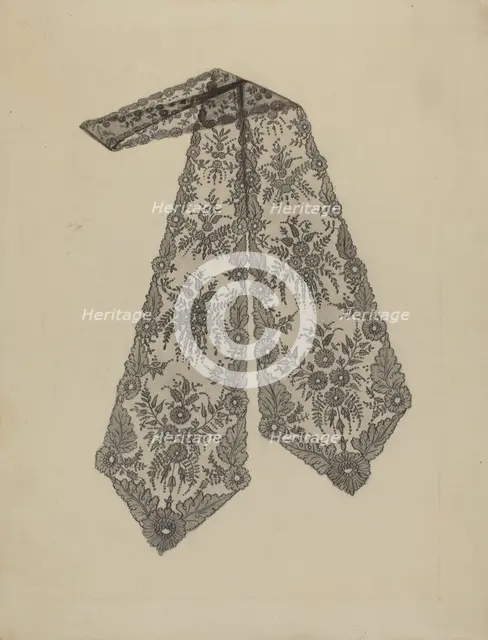 Lace Cravat, 1935/1942. Creator: Jean Peszel.
