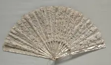 Lace Fan, c. 1860. Creator: Unknown