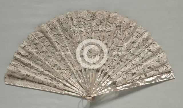 Lace Fan, c. 1860. Creator: Unknown.