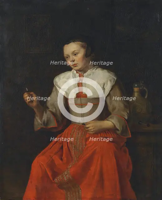 Lace-Maker, 1648. Creator: Gabriel Metsu.