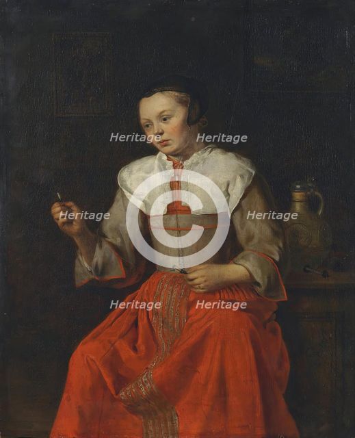 Lace-Maker, 1648. Creator: Gabriel Metsu.