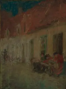 Lace Makers, Bruges, 1912. Creator: Harriet Blackstone