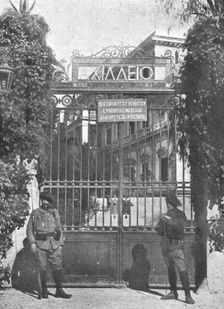 L'Achilleion, villa de Guillaume II, a l'occasion, base de ravitaillement de ses Sous..., 1916. Creator: Robert Vaucher